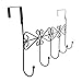 Rbenxia Over The Door 5 Hanger Rack Decorative Metal Hanger Holder for Home Office Use, Black