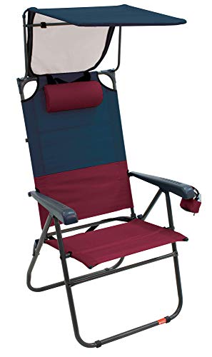 RIO Gear Hi-Boy 17″ Extended Seat Height Folding Aluminum Canopy Chair – Charcoal/Ox ...