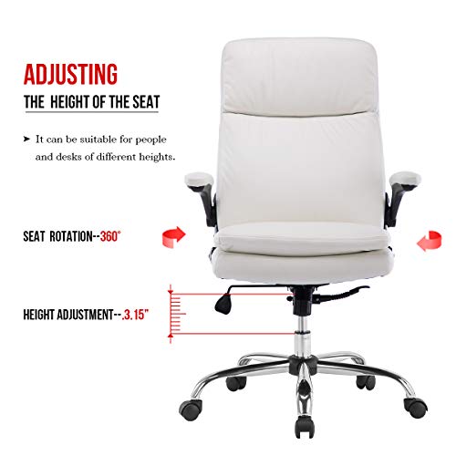 KERMS High Back Bonded Leather Executive Office Chair, Adjustable