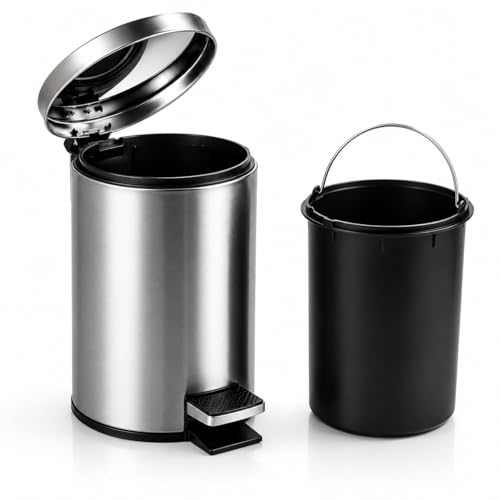 Lixeira Com Pedal E Tampa 12 Litros Aço Inox Para Cozinha E Banheiro