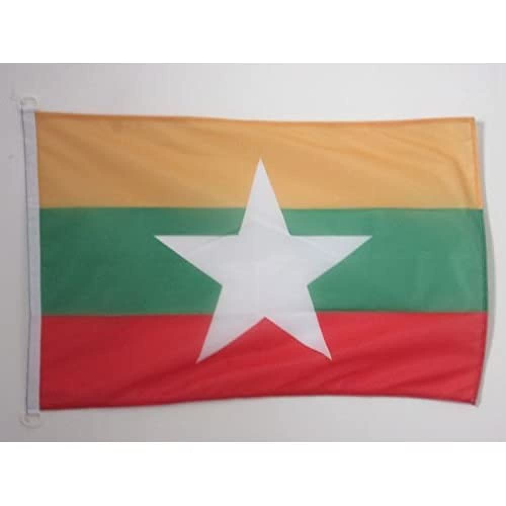 AZ FLAG - Burma Flag - 2x3 Ft - For Outdoor - Myanmar - Burmese Banner Knitted Polyester with Two Plastic Rings - Fade Resistant - Vivid Colors - 2' x 3' Feet - 90x60 Cm