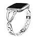 Wearlizer Metal Replacement for Fitbit Versa Bands for Women Rose Gold Silver Black Small Large ï¼ˆSilverï¼‰