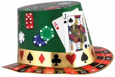 Casino Night Hi-Hat (prtd design) Party Accessory  (1 count)