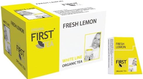 First Tea The WhiteLine Fresh Lemon. Exclusive Luxury Gourmet Tea 36-count Pyramid Organza tea bags.