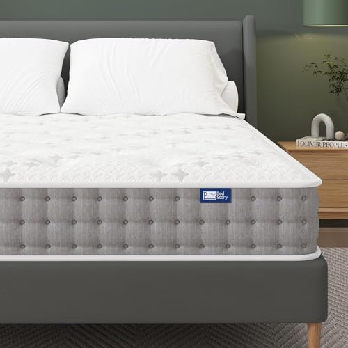 BedStory Double Mattress Firm 10 Inch - Luxury Hybrid Full Size Mattresses in a Box with Individual Pocket Spring for Extra Lumbar Support ＆ Pressure Relief - CertiPUR-US Certified - 365-Night Trial
