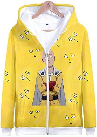Hoodies,Men Zip Up Hoodie, Hooded Sweatshirt Zipper Jacket丨3D Soft and Stylish Cool丨Ms,One Punch Man