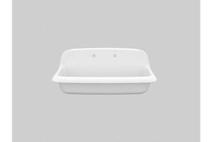 ELLAI 36 Inch Wall Mounted High Back White Porcelain Utility Sink Farm Ceramic Laundry Sink, 8 in centers, 36" x 18" x 15"