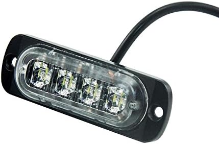 Universal super thin 4-Led Grille Emergency Vehicle Warning Strobe Lights(1PSC Blue/Red)