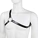 TOPFUR Men's Adjustable Leather Body Chest Half Harness Belt High Elastic(005,black5)