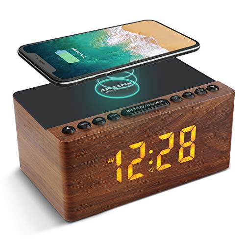 ANJANK Wooden Digital Alarm Clock