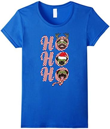 Womens Funny christmas gifts for Pug lovers Ho Ho Ho shirts Medium Royal Blue