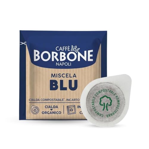 Caffe Borbone Blue Coffee Blend compostable pod, medium roast — 150 x 44mm paper pods of rich, full-bodied ESE coffee — Compatible with ESE and pump espresso systems