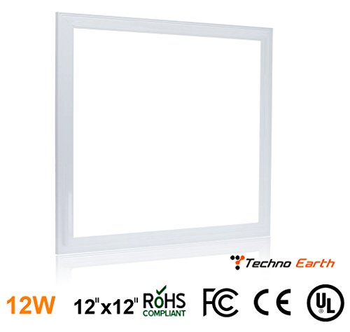 Techno Earth Ultra Thin Glare-Free Edge-Lit LED LIGHTS PANEL, 12×12 inch, 12W, Cool White, Dimmable