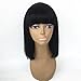 JYL Hair Human Hair Bob Wigs with Bangs Brazilian Yaki Machine Made Glueless Short Wigs Grade 8A (12