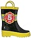 AccessoWear Little Boy's Black Fire Chief Rain Boots - Size 2