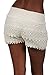 Cotton Natural Women's Lace Crochet Shorts Beach Miniskirts (Xlarge, Beige)