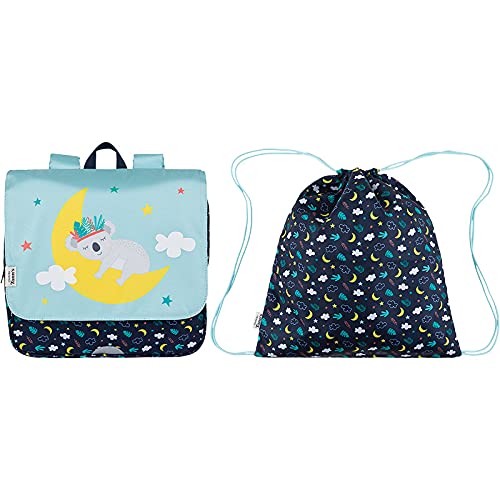 L'Ecole des Tann's Personnage Soft School Bag L'Ecole des Tann's - Rêveries Bleu, Cartable de 29 cm, Bleu