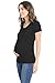 LaClef Women's Doubled Layered Scoop Neck Ruched Maternity Nursing Breastfeeding Top (Large, Black)