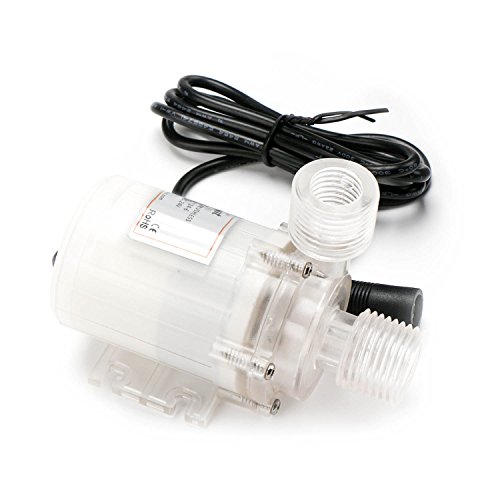 24v Brushless Water Pump, EnPoint Ultra Quiet Crystal Micro Pump Motor DC 24V 6M Head 12LPM 3.2GPM 130รขโฦ Max Temp Amphibious Use Discharge Transparent Mini Body for Hot Water Circulation Solar Collecto