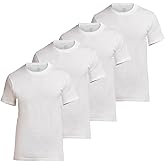 Stanfield's Men's Cotton Tagless Crew Neck Undershirt, 4 Pack, White, Small