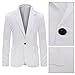 YUNCLOS Men's Slim Fit Casual 1 Button Notched Lapel Blazer Jacket White