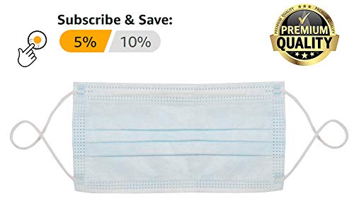 50 Pack Blue Dust Masks with Earloops. One size fits all. Disposable Face Masks. Pleated Facemasks. - //coolthings.us