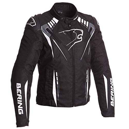 BERING Blouson moto PRIMO-R, Noir/Blanc, Taille L