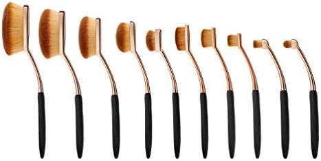 Large Oval Foundation Brushes Flawless Coverage Of Your Favorite Foundation and a powder puff (10, rose/gold, no box)