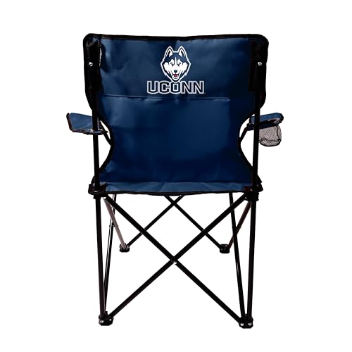 Logo Brands NCAA UConn Huskies Quad Chair, Unisex Adult Chair with One Cup Holder, Team Color, One Size