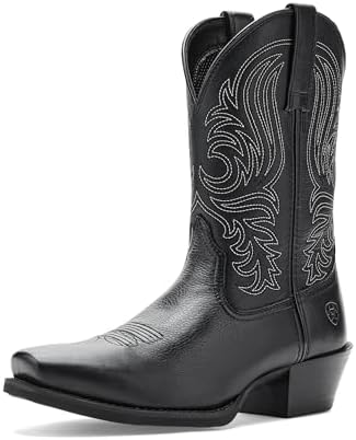 Men’s Black Deertan Square Toe Leather Durable 10-inch Pull-on Wellington Boots Amazon.com | BMVY9 Mens Sport Wide Square Toe Western Boot  main image 4