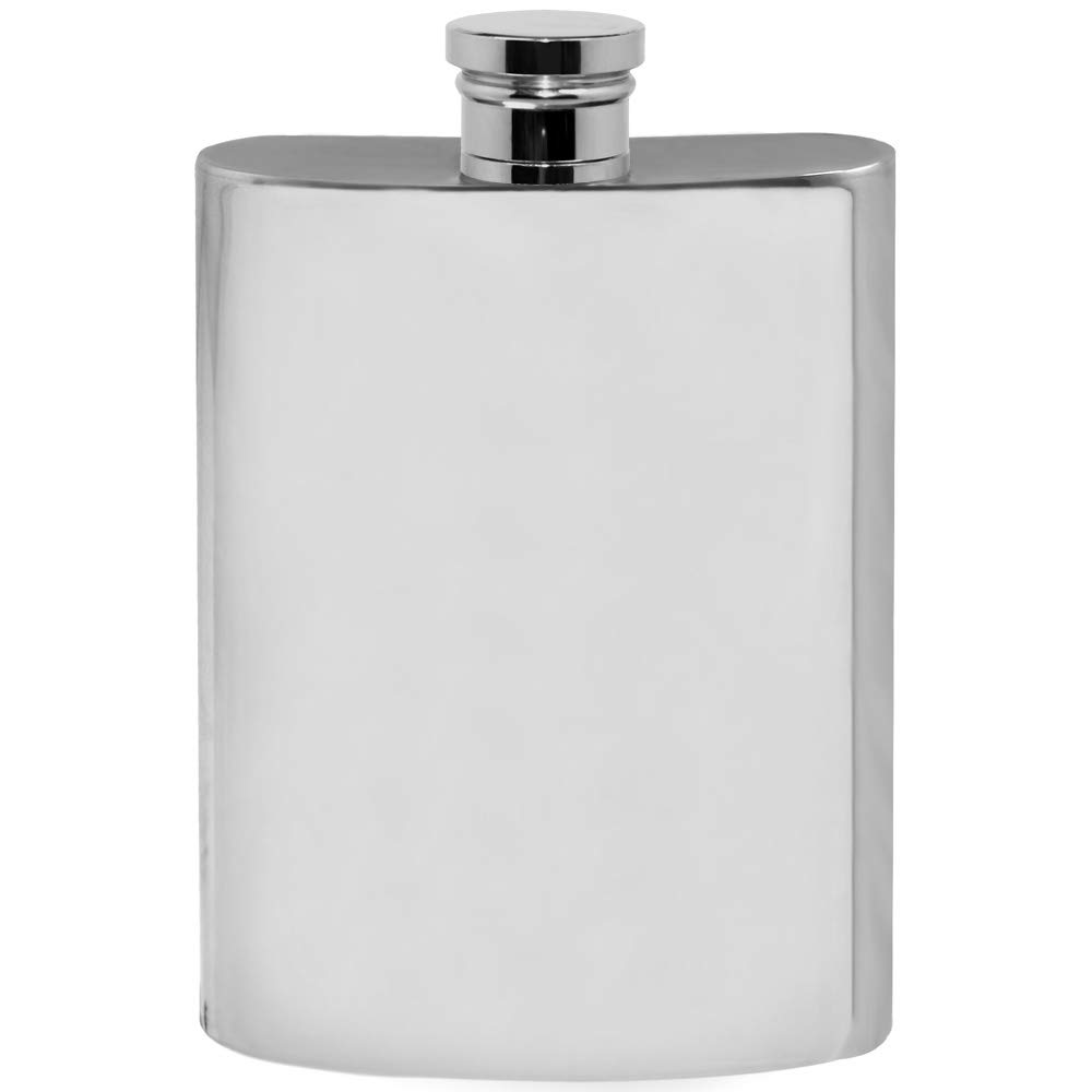 English Pewter Company 6oz Plain Pewter Hip Flask [FL256]