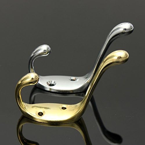 Retro Clothes Double Hooks Hat Robe Holder Wall Hanger Zinc Alloy (Random: Color)