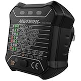 Meterk GFCI Electric Socket Tester Automatic Neutral Live Earth Wire Testing Circuit Polarity Detector Wall Plug Breaker Finder Electric Leakage Test