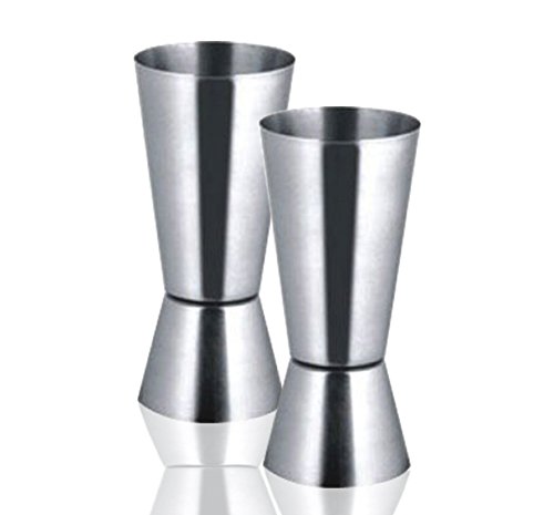 King Traders - Stainless Steel Jigger Set/Cocktail Measure/Shot Glass Peg Measure- 30ml & 60ml Set of 2 Pcs