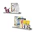 Wallniture Modern Floating Nursery Room Book Display Ledge Wall Shelf Gray 22 Inch Set of 2