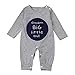 Sharemen Newborn Baby Boy Girl Letter Long Sleeve Romper Bodysuit Outfit Clothes (0-3 Months, Gray)