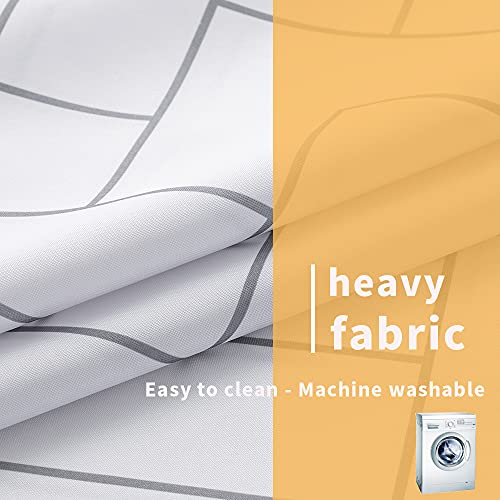 AIMJERRY Luxury Hotel Style Striped Fabric Shower Curtain for Bathroom