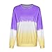 Kansopa Women's Long Sleeve Crewneck Thin Tunic Shirt Blouses Tie Dye Casual Pullover Tops Sweatshirt