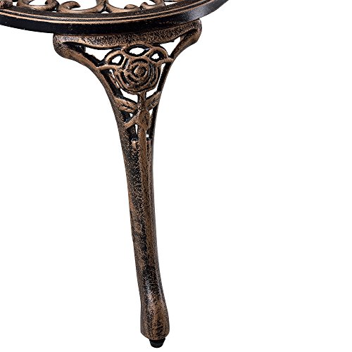 casa.pro Gartenbank Bronze Gusseisen - Wetterfester 2-Sitzer rund aus Metall im Antik-Design - Parkbank/Sitzbank/Eisenbank im Landhausstil – Bild 6