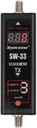 Mini Digital SW-33 VHF/UHF 125-525Mhz Power tester & 1.00-19.99 antenna SWR Meter
