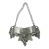 Embossed Pewter Liquor Bottle or Decanter Label Rum