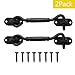 2 Pack Cabin Hook Door Latch – Hook and Eye Latch Lock for Sliding Barn/Swivel Window Shutters/Home/Bedroom/Gate/Shed/Closet/Rustic/Garage Heavy Duty Metal Design with Mounting Screws（4 Inch）