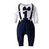 Chennie Baby Jongen 1e Verjaardag Outfits Vlinderdas Romper Jarretel Broek Gentleman Kleding Set voor Foto Fotografie