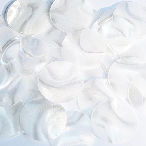 Sequin Round 1.5 inch Crystal Mirage Loose Paillettes. Made in USA. Large for display, accents, applique, arts, crafts, and embellishment.