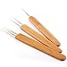 AliLeader Dreadlock Needle 3Pcs/Set(1Hook,2Hook,3Hook) 0.5mm Wood Handle Hair Extensions Weaving Crochet Needle Dreadlock Tools for Braid Double Crochet Hook
