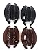 4 set Banana Jumbo Comb Clip Thick Hair Riser Claw Interlocking Jaw Extra(Black-Brown).
