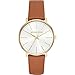 Michael Kors Women's 42mm Brown Leather Band Steel Case Quartz White Dial Analog Watch MK2740