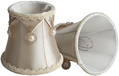 LightingCraft Clip-On Fabric Bell Shape Lamp Shades, Set of 2, 3.15*4.72*4.33 inch