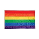 In the Breeze 3 Foot by 5 Foot Rainbow Flag - Rainbow Grommet Flag with Sewn Stripes