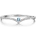 LadyColour Blue Heart Swarovski Crystals Bangle Bracelets Silver Jewelry for Women Christmas Gifts Birthday Gifts Anniversary Gifts for Her Gifts for Women Girls Prime Sale Back to School Gift